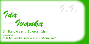 ida ivanka business card