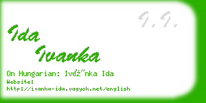 ida ivanka business card